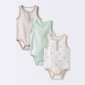 NWT Cloud Island 3-Pack Sleeveless Bodysuits -Pastel Colors-Newborn